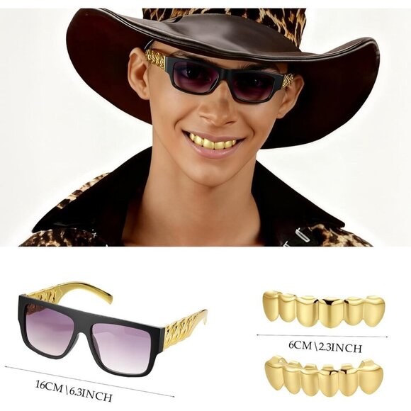 Hip Hop Costume Kit Accessories 80s 90s Rapper Outfits Party Supplies